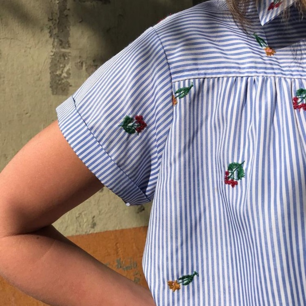 Maddie Style Button Down cropped shirt